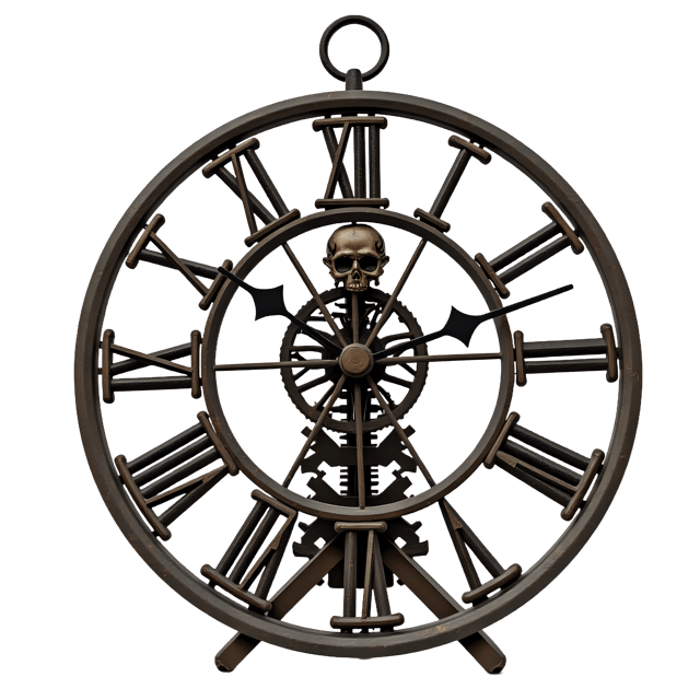 Free transparent PNG: Skeleton Clock PNG Clipart  Perfect for Time-Themed Decor  Design Projects