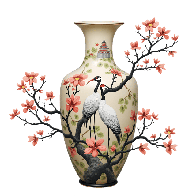 Free transparent PNG: Chinoiserie Bird Vase  Oriental Art Clipart, free transparent png download