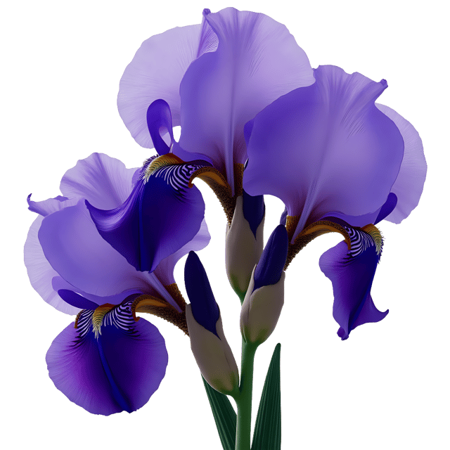 Free transparent PNG: Deep Purple Iris with Royal Blue Accents Transparent Background PNG