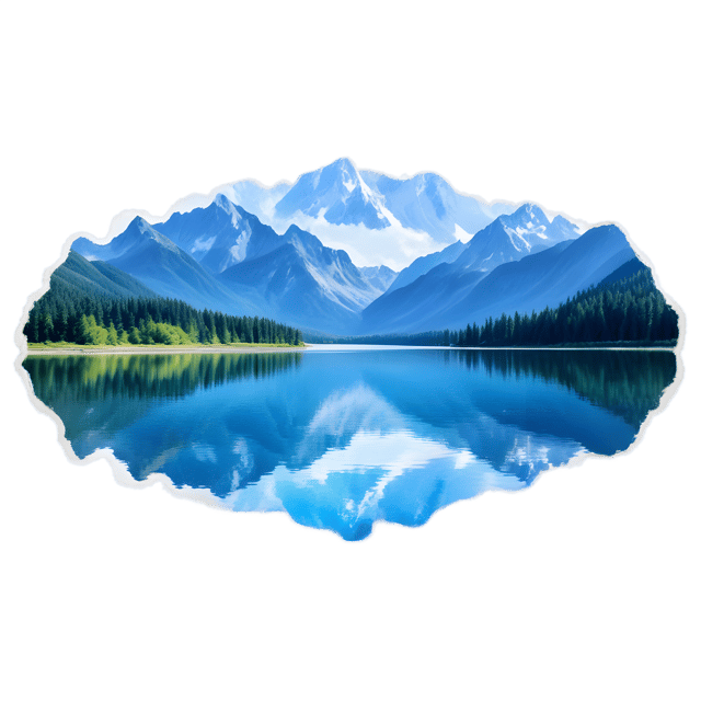 Free transparent PNG: Serenity Lake with Vibrant Mountain Reflection PNG