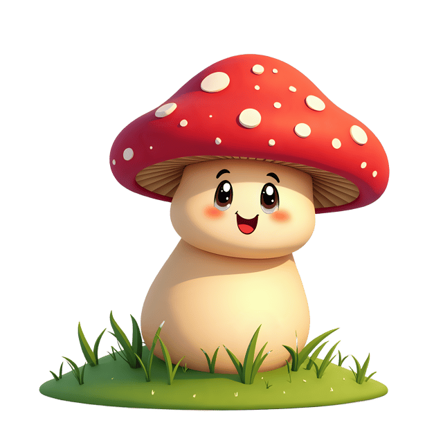 Free transparent PNG: Smiling Red Mushroom PNG with Transparent Background for Creative Use