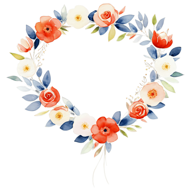 Free transparent PNG: Watercolor Floral Garland Transparent PNG – Gentle Illustration for Crafts & Design