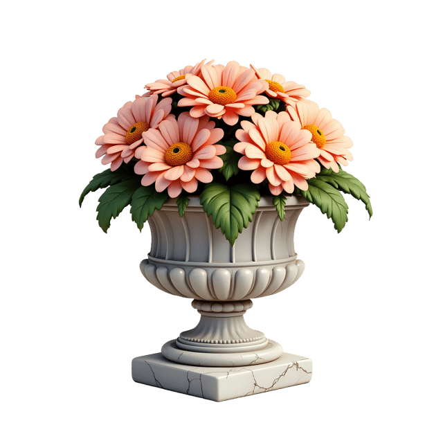 Free transparent PNG: Floral Marble Pedestal with Chrysanthemum Decor  Elegant Clipart, free download png