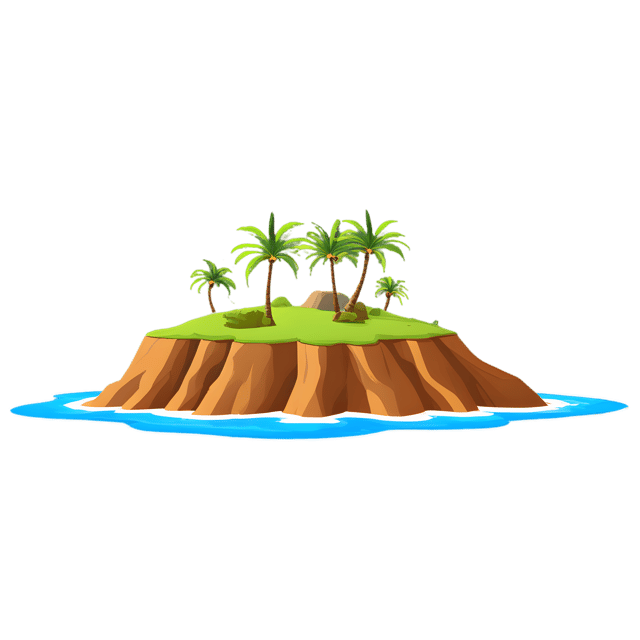 Free transparent PNG: Island Landscape Transparent PNG Background for Tropical and Coastal Art