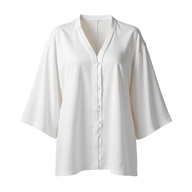 Free transparent PNG: White Linen Blouse Fashion Illustration with Wide Sleeves and V-Neck