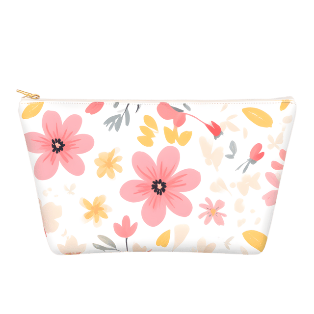Free transparent PNG: Floral Makeup Bag Transparent Background PNG Design