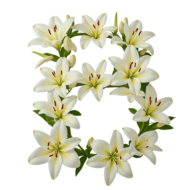 Free transparent PNG: Delicate Lily B Shape with Soft Petals PNG for Floral Design and Decor
