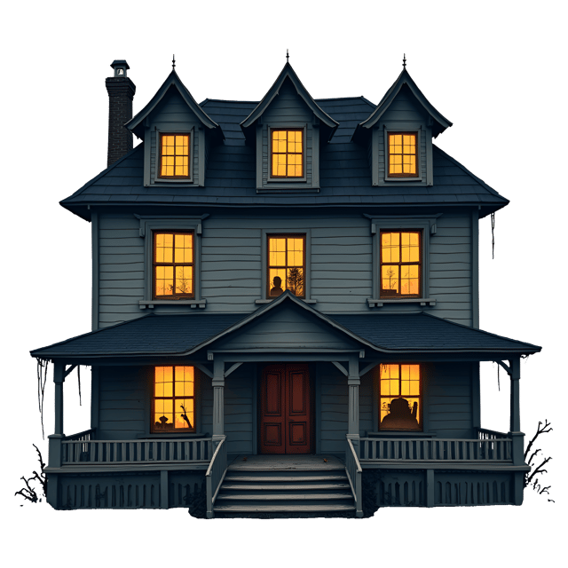 Free transparent PNG: Haunted House with Boarded Windows Clipart