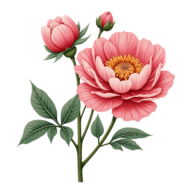 Free transparent PNG: Chinoiserie Peony Floral PNG Clipart  Perfect for Oriental Design Projects  Decor