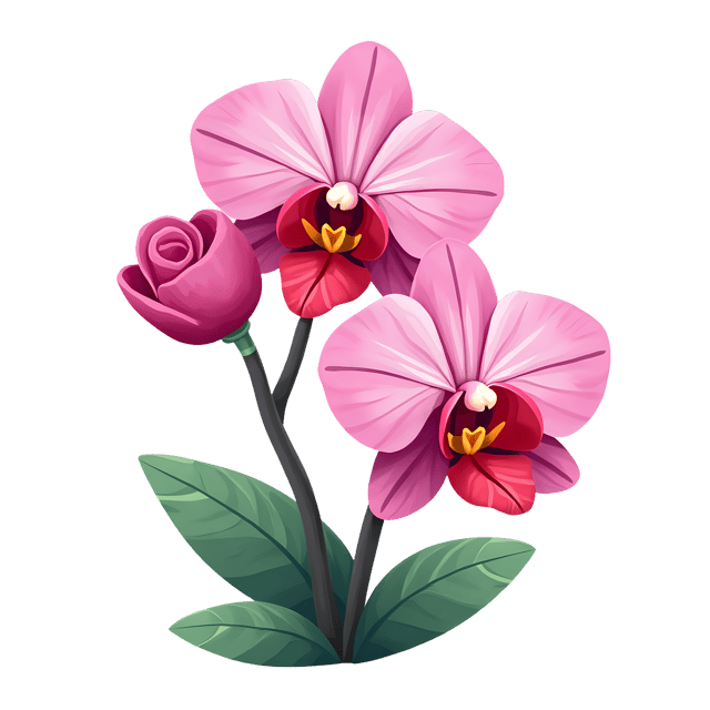 Free transparent PNG: Orchid and Rose PNG Clipart  Exquisite Floral Design for Botanical Projects  Decor