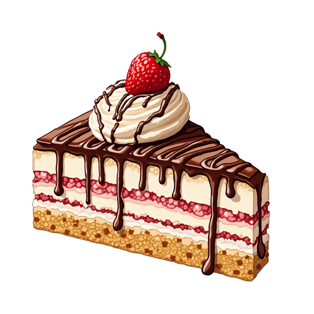 Free transparent PNG: Ice Cream Cake with Chocolate Drizzle  Dessert Clipart, free downloadable png