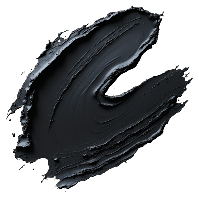 Free transparent PNG: Obsidian Black and Platinum Strokes PNG Art for Modern Design