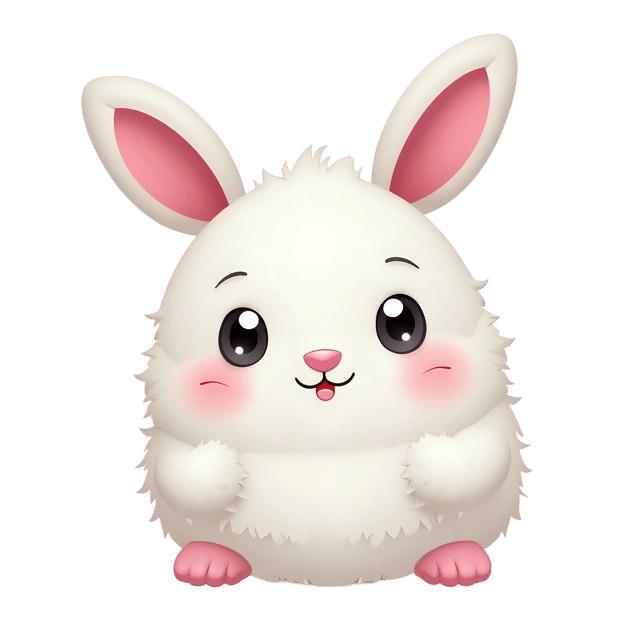 Free transparent PNG: Fluffy White Bunny PNG with Transparent Background for Decorative and Craft Uses