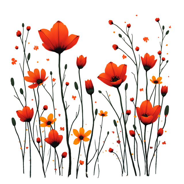 Free transparent PNG: Abstract Nature Canvas Painting with Bold Colors and Transparent Background