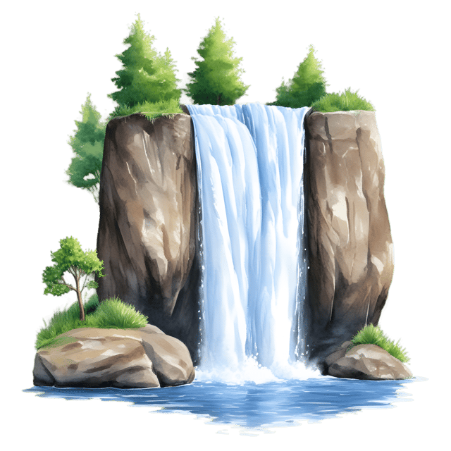 Free transparent PNG: Waterfall Landscape PNG with Transparent Background for Nature Imagery