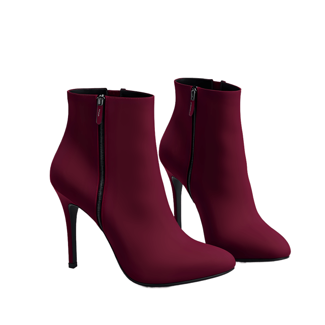 Free transparent PNG: Deep Burgundy Ankle Boots with Stiletto Heels - Transparent Background PNG