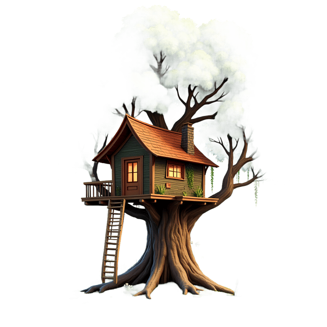 Free transparent PNG: Transparent Background Whimsical Treehouse PNG for Art and Crafts