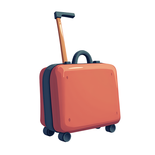 Free transparent PNG: Rolling Suitcase with Handle  Travel Clipart, free downloadable png