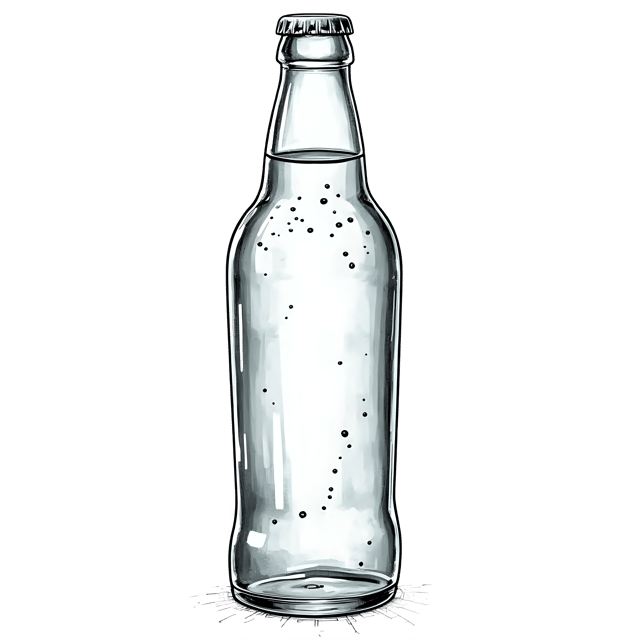Free transparent PNG: Glass Seltzer Bottle PNG  Modern Design for Beverage Packaging  Advertising