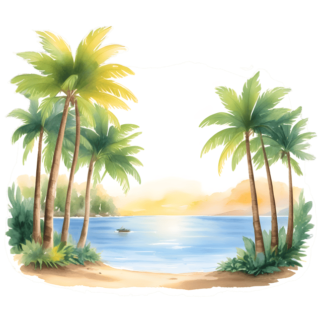 Free transparent PNG: Golden Light Lush Shore Trees PNG Transparent Background