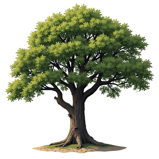 Free transparent PNG: Robust Oak Tree Clipart with Transparent Background for Nature Illustrations