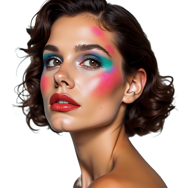 Free transparent PNG: Colorful Makeup Portrait PNG Clipart  Perfect for Beauty Projects  Artistic Creations