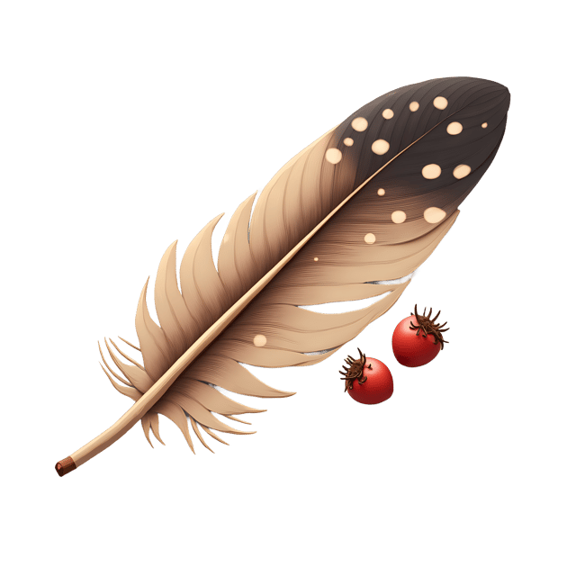 Free transparent PNG: Speckled Wing Feather with Dried Berry  Nature Clipart, free transparent png download