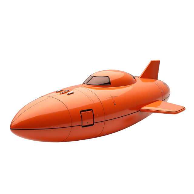 Free transparent PNG: Salmon Spaceship with Orange Engine Exhaust Illustration on White Background