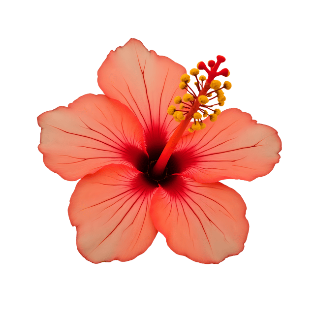 Free transparent PNG: Vibrant Coral Hibiscus PNG with Transparent Background for Art and Design
