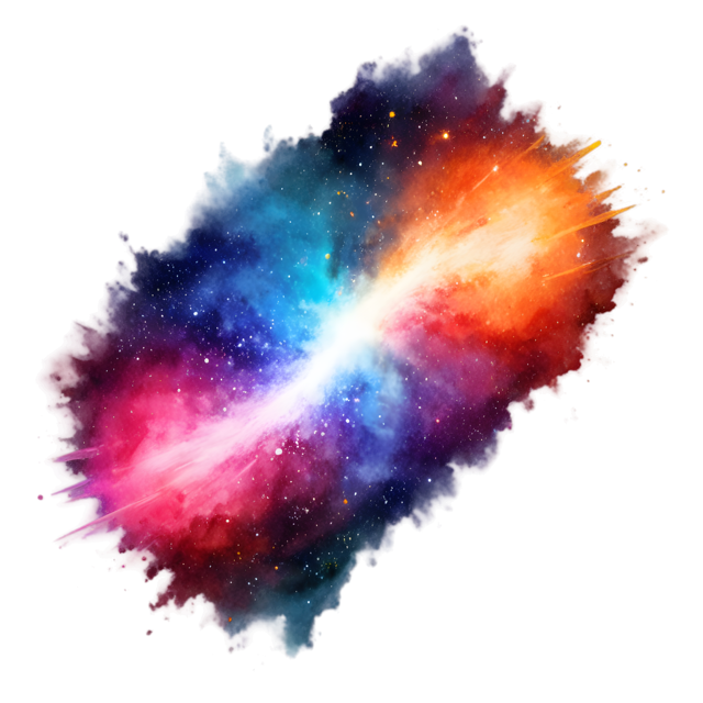 Free transparent PNG: Cosmic Color Collision PNG Art with Transparent Background