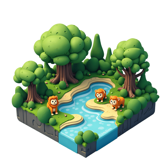 Free transparent PNG: Jungle Diorama PNG  Ideal for Nature Projects, Education  Decor