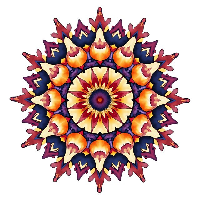 Free transparent PNG: Symmetrical Mandala with Traditional Indian Art Influences