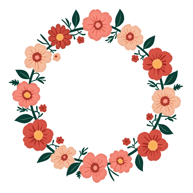 Free transparent PNG: Blank Floral Wreath  Simple Clipart Design, free transparent png download