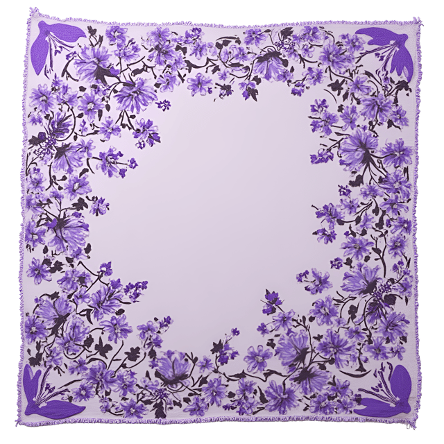 Free transparent PNG: Lavender Cloth Pattern with Intricate Floral and Paisley Designs on White Background