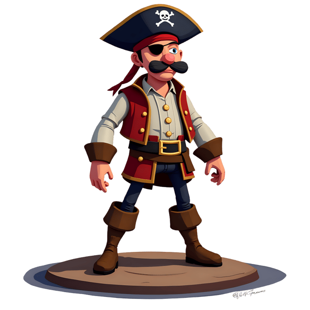 Free transparent PNG: Pirate Standing on Deck PNG  Ideal for Nautical Themed Designs  Illustrations