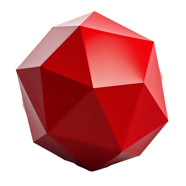 Free transparent PNG: Dynamic Red Octahedron with Mirrored Surfaces PNG