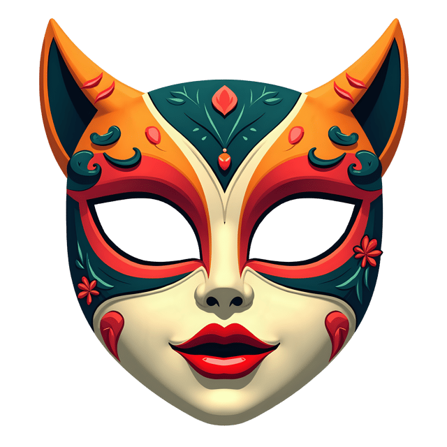 Free transparent PNG: Bright Color Mask with Transparent Background PNG Design