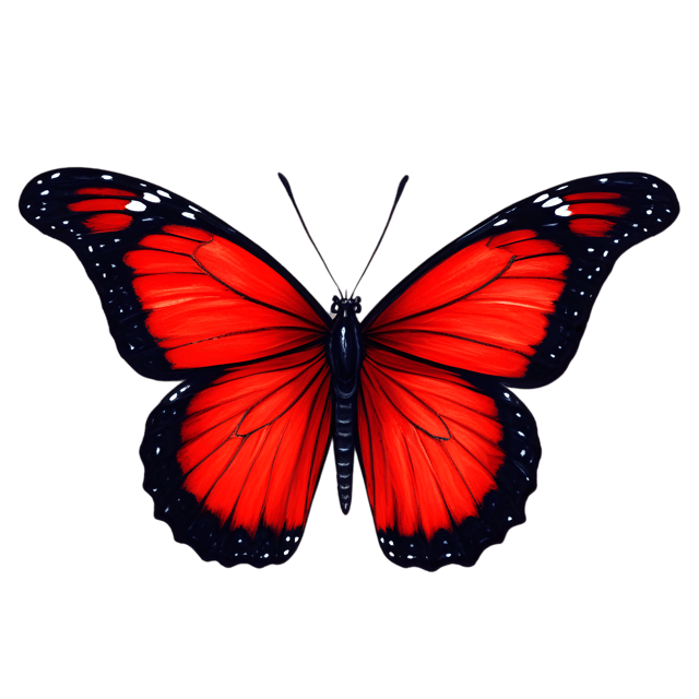 Free transparent PNG: Crimson Rose Butterfly PNG with Transparent Background for Design and Craft Projects