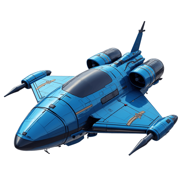 Free transparent PNG: Funky Blue Spaceship Geometric Pattern Illustration with Metallic Sheen