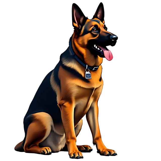 Free transparent PNG: Loyal and Protective German Shepherd PNG Illustration for Pet Lovers and Animal Enthusiasts