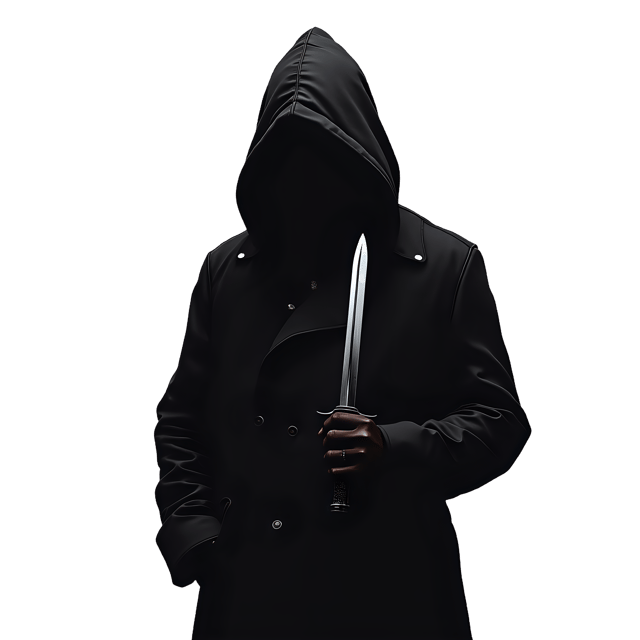 Free transparent PNG: Shadowy Figure Holding a Dagger Transparent Background PNG