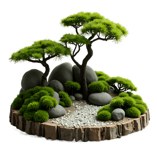 Free transparent PNG: Japanese Zen Garden Diorama PNG Clipart  Perfect for Decor and Meditation Spaces