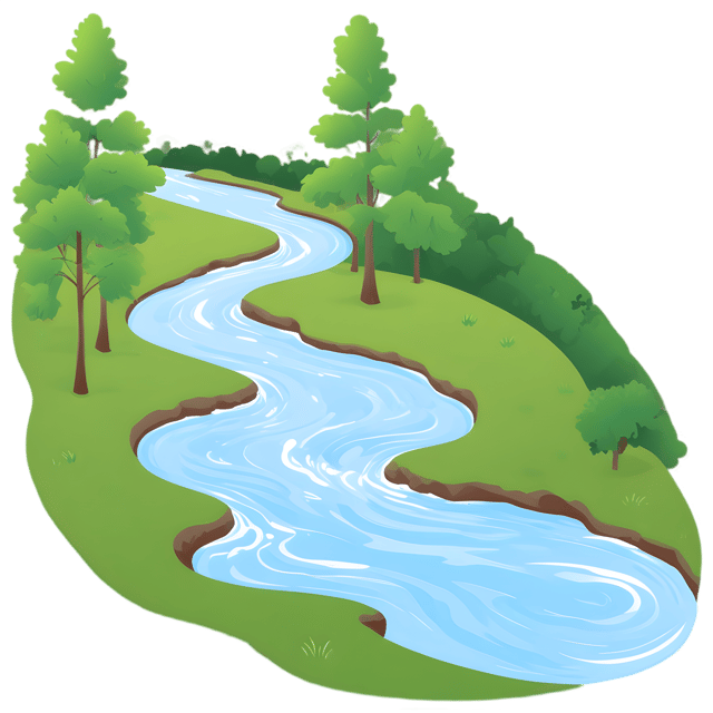Free transparent PNG: Tranquil River Through Lush Greenery PNG Background