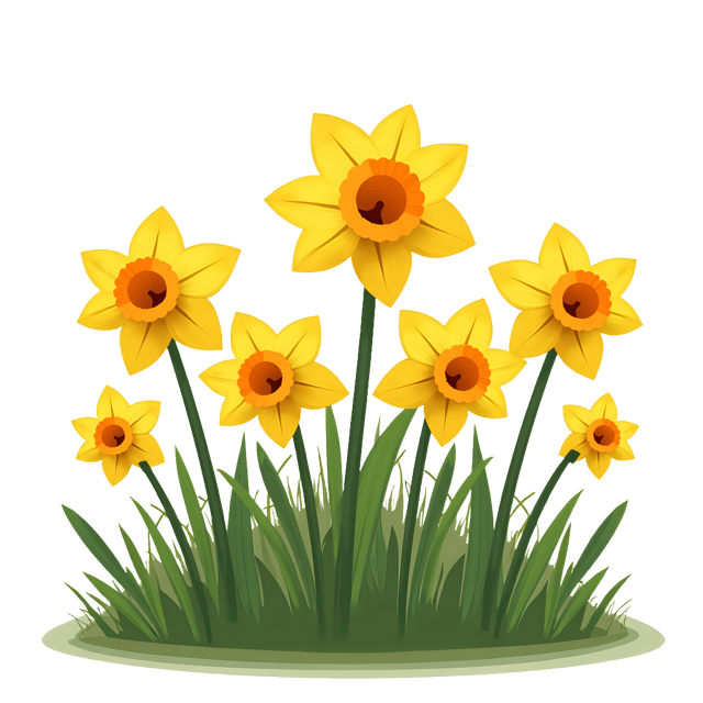 Free transparent PNG: 10 Yellow Daffodils PNG with Transparent Background for Floral Design and Clipart