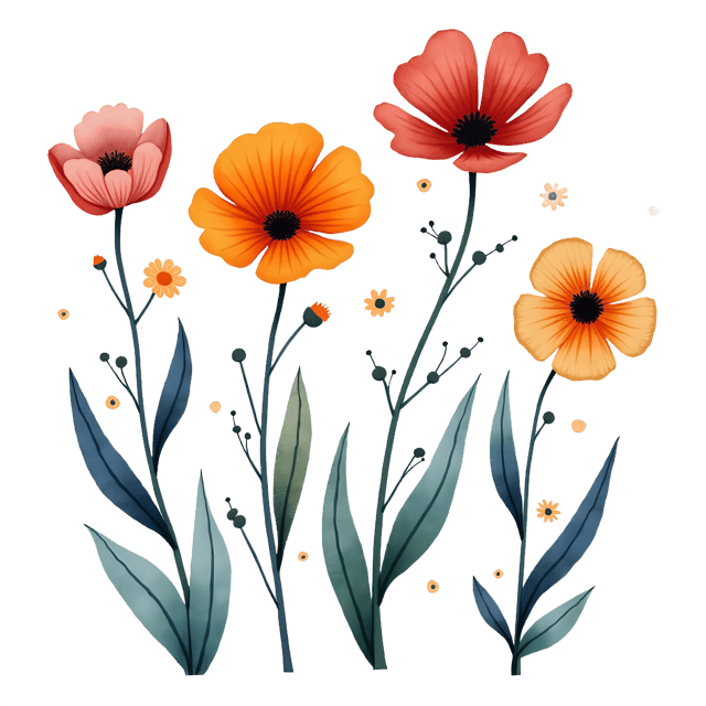 Free transparent PNG: Quirky Flowing Line Flower PNG with Transparent Background for Creative Projects