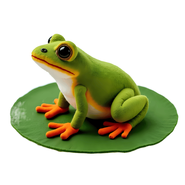 Free transparent PNG: Felted Frog on Lily Pad PNG Illustration with Transparent Background