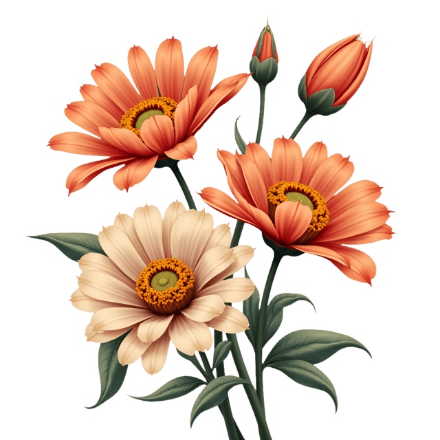 Free transparent PNG: Copper Chrysanthemums with Ivory Tulips  Spring Bouquet Clipart, free downloadable png
