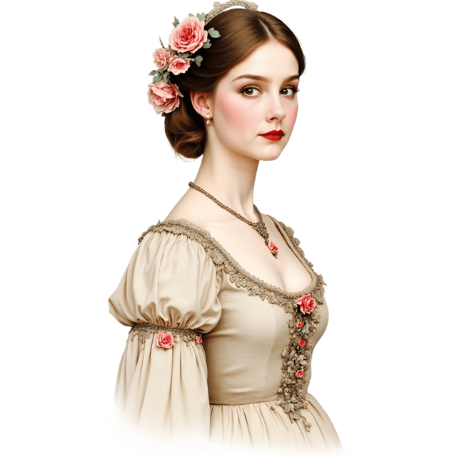 Free transparent PNG: Victorian Woman Portrait  Elegant Period Art, free high-quality png download