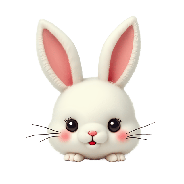 Free transparent PNG: Fluffy White Bunny PNG with Transparent Background for Crafting and Clipart