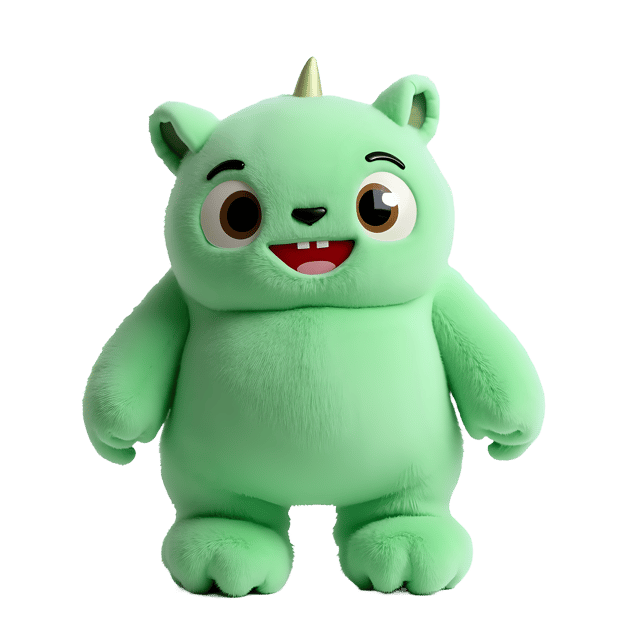 Free transparent PNG: 17 Green Pastel Monster Plushie PNG with Transparent Background for Crafting and Decor